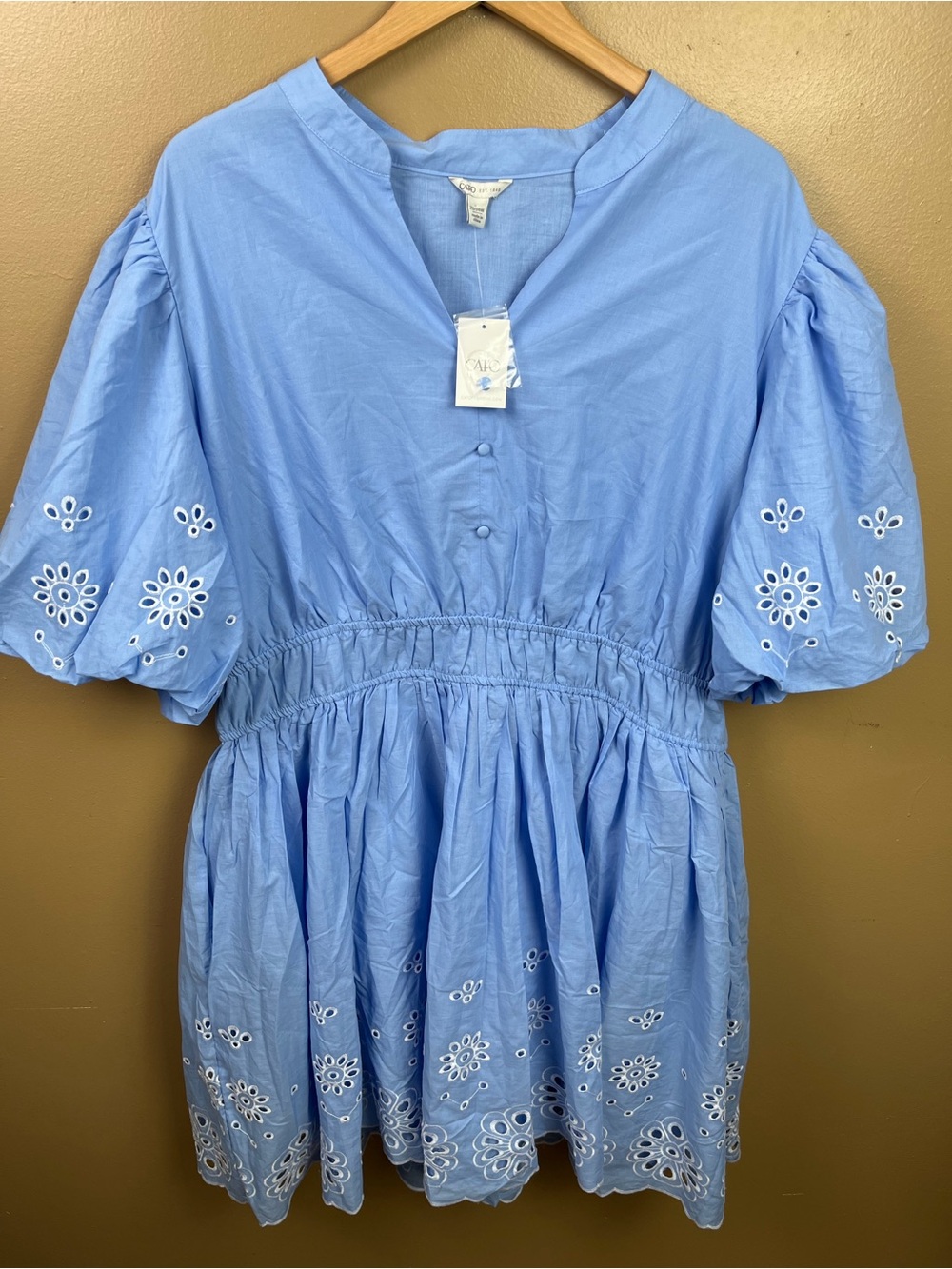 NEW CATO Baby Doll Dress Eyelet Lace Ruffle Sleeve 22/24